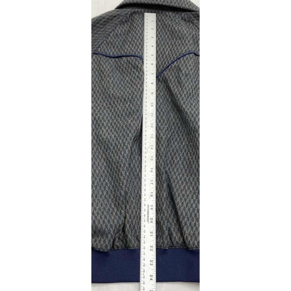 Vintage Traditional 1980's 80's Wool Clay Jacket Full Zip Blue See Measurements - Picture 9 of 11